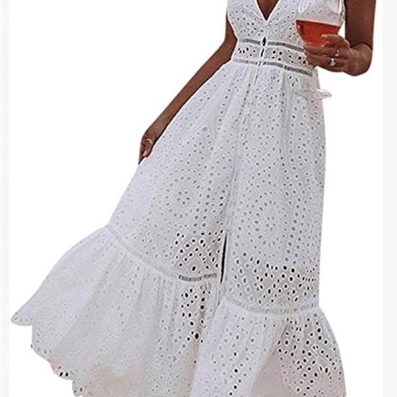 Hand Dyed Tie-Dye Eyelet Maxi Dress - Picture 5 of 12